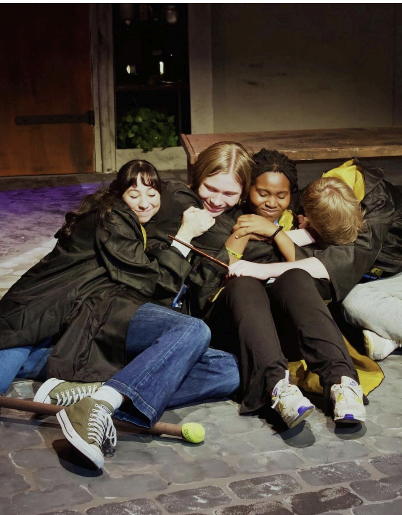 CHS alumna Ella Flores, alumni Will Swigart, alumna Deedee Nwafo and alumni Gavin Stewart during the fall play “Puffs.” The play was shown in November during the 2023-2024 school year. (Submitted photo: CHS Theater club)